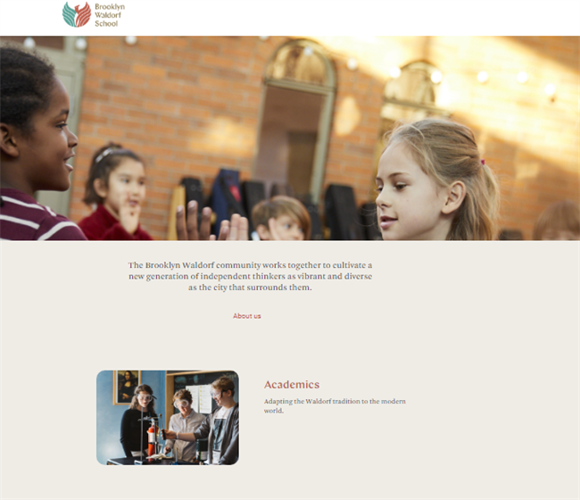Brooklyn Waldorf School best nonprofit website