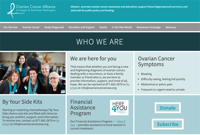 ovarian best nonprofit website