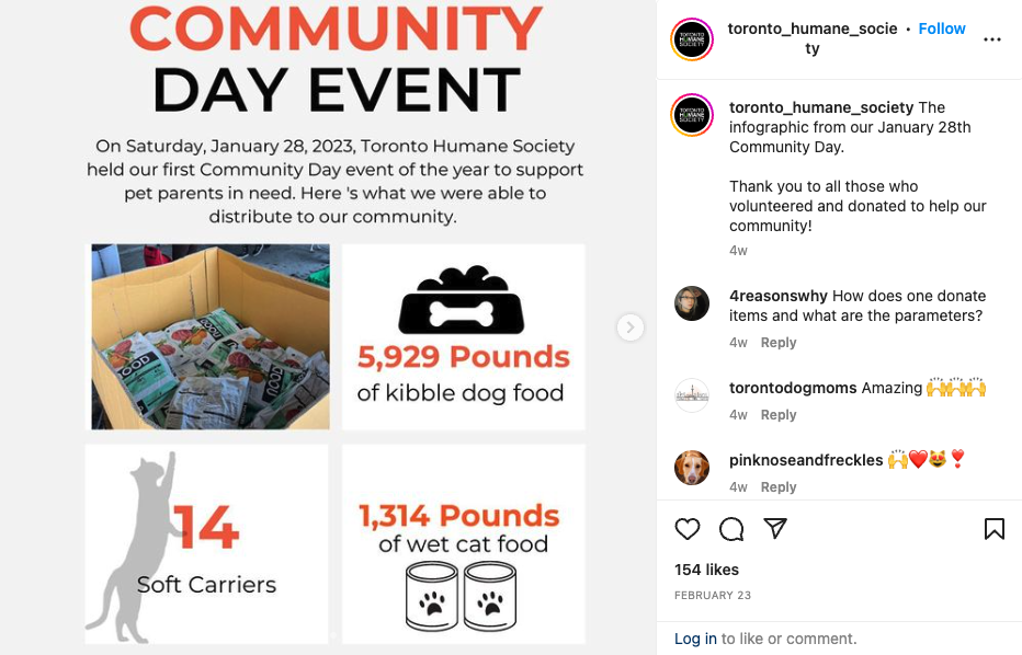 Instagram for Nonprofits example - THS